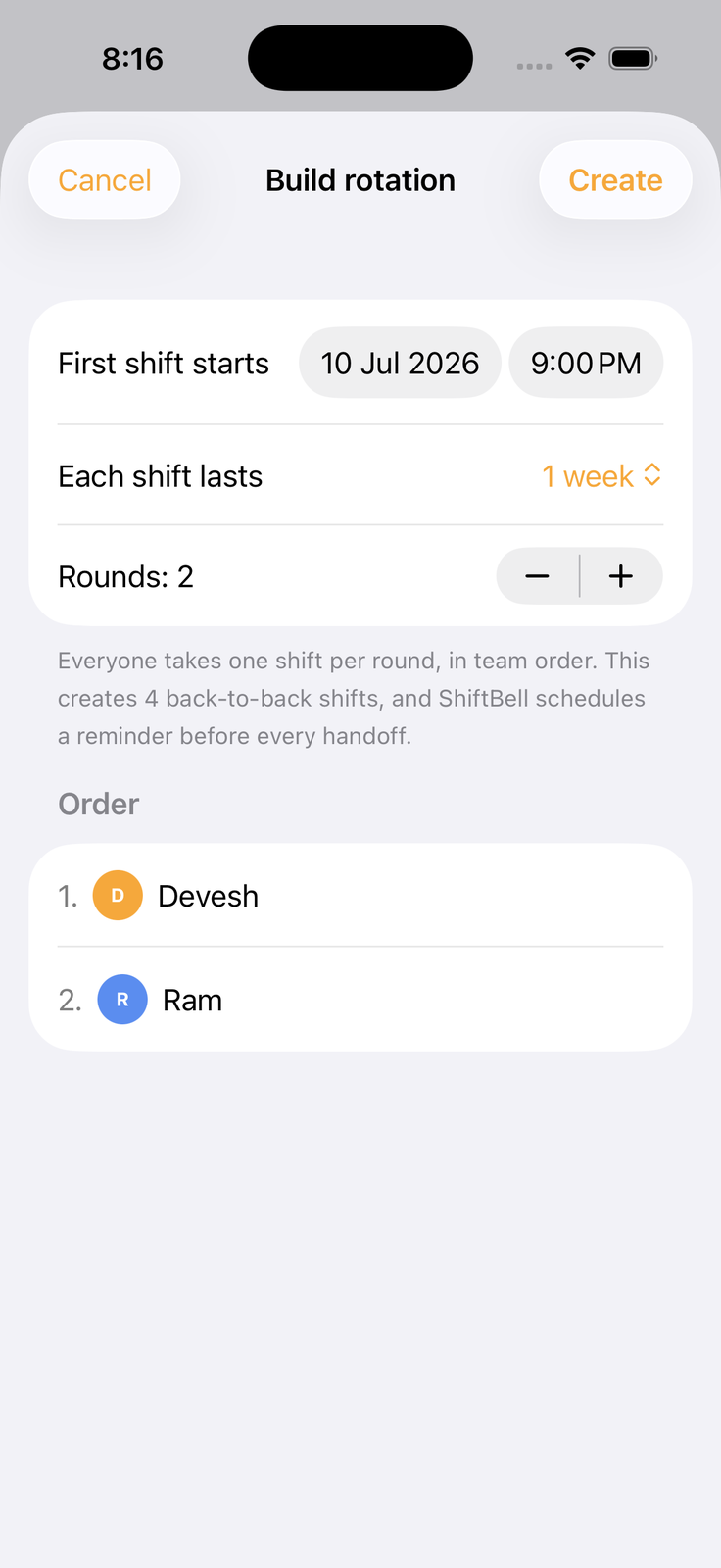 ShiftBell screenshot 4